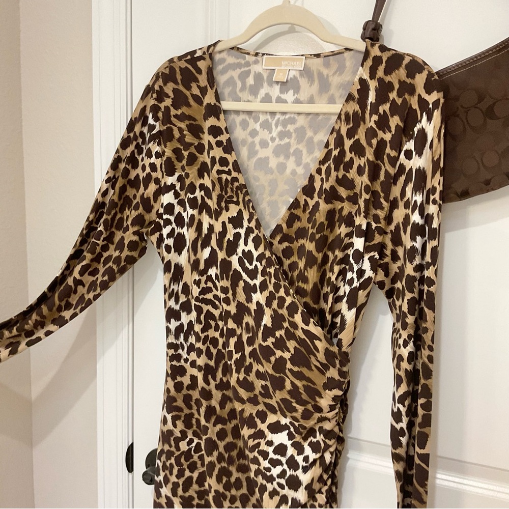 Michael Kors Leopard Print Dress Size 12, EUC - Picture 3 of 6
